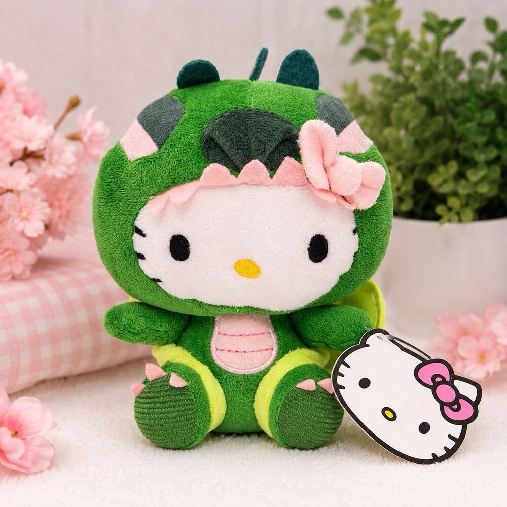 Sanrio Hello Kitty Green Dragon Costume Small 6" Plush Figure Girls Stuffed Doll